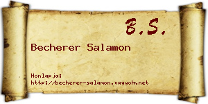 Becherer Salamon névjegykártya